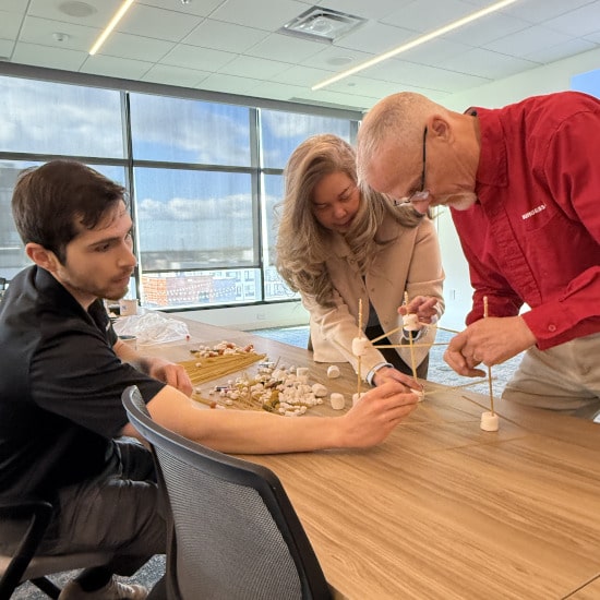 B&N employees building test structures